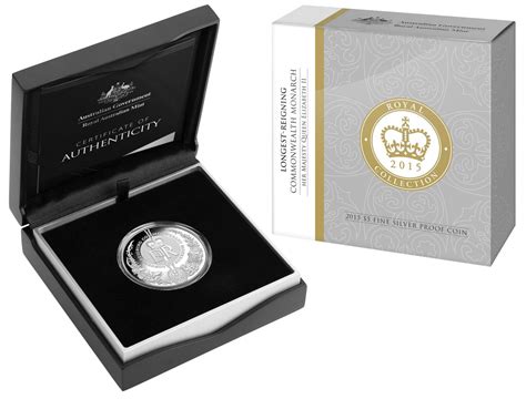australian longest reigning monarch  silver proof coin