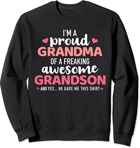 Proud Grandma Of An Awesome Grandson Sweatshirt Uk Clothing