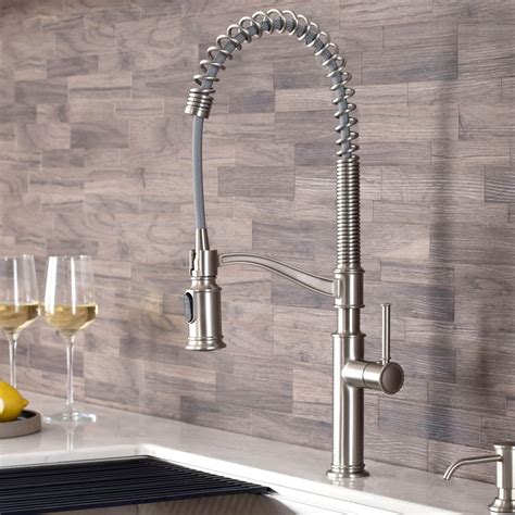 sellette commercial style pull  kitchen faucet  deck plate