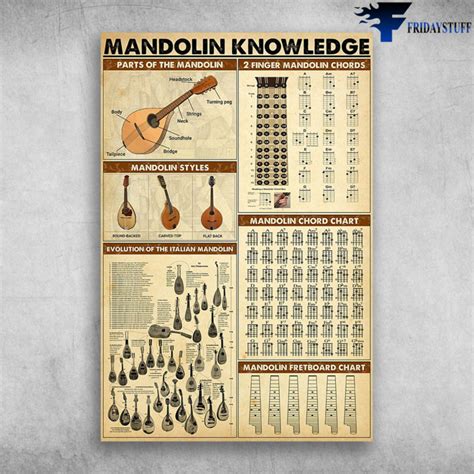 mandolin knowledge parts   mandolin  finger mandolin chords canvas poster fridaystuff