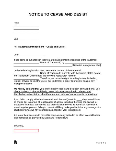 free cease and desist letter templates 9 pdf word eforms