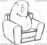Potato Chair Lazy Clipart Couch Cartoon Outlined Coloring Vector Cory Thoman Royalty sketch template