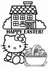 Coloring Kitty Hello Pages Easter Happy Kids Forever sketch template