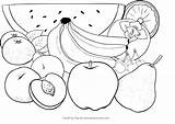 Coloring Fruits Fruit Frutta Drawing Pages Printable sketch template