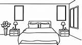 Bedroom Drawing Draw Perspective Step sketch template