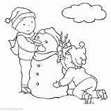 Caillou Snowman sketch template