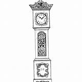 Clock Grandfather Coloring Pages Drawing Antique Draw Old Clocks Drawings Color Paintingvalley sketch template