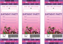 printable birthday party ticket theme party invitations templates