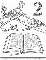 Christmas Coloring Doves Turtle Pages Days Two Drawing Thecatholickid Sheets Second Getdrawings Colouring 2nd Kids sketch template