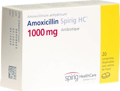Amoxicillin Spirig Hc Disp Tabletten 1000mg 20 Stück In Der Adler Apotheke