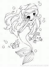Coloring Mermaid Pages Kids Printable Little Baby 2344 sketch template
