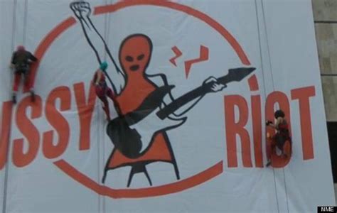 pussy riot fans burn putin effigy thank madonna bjork