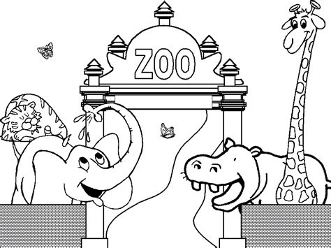 coloring page zoo  animals printable coloring pages