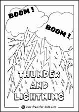 Coloring Lightning Thunder Weather Pages Sheet Preschool Colouring Storm Thunderstorm Kids Activities Crafts Clipart Printable Drawing Children Types Rain Sheets sketch template