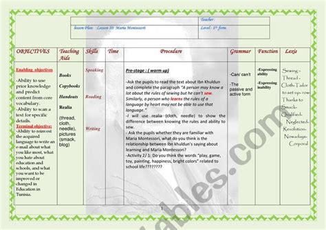 Lesson Plan Montessori Lesson Plans Montessori Classroom Montessori