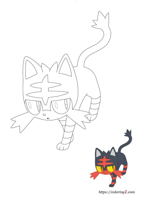 pokemon litten coloring pages   coloring sheets