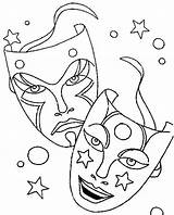 Coloring Pages Mardi Gras Mask Drama Comedy Masks Tragedy Printable Carnival Para Symbol Drawing Sheets Kids Carnaval Float Getcolorings Teatro sketch template