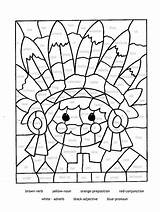 Coloring Pages Speech Mosaic Parts Color Numbers Kids Christmas Number Thanksgiving Paint Part Educational Printable English Worksheets Sheets Sheet Painting sketch template