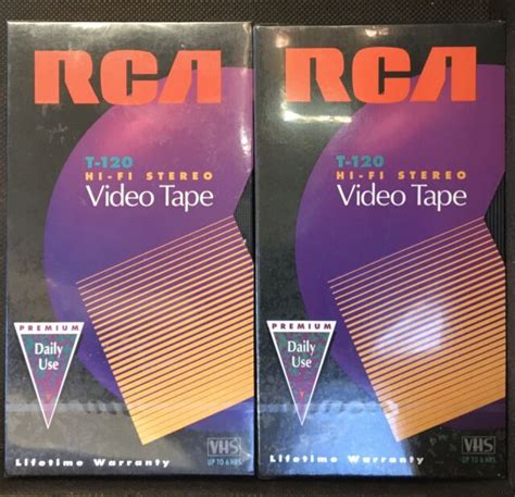 rca blank media videotape vhs tape    fi stereo  hours  sealed ebay