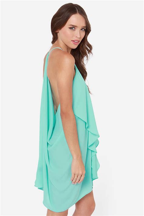 sexy turquoise dress tiered dress t strap back 47 00