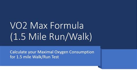 vo max formula   mile walk  run test youtube
