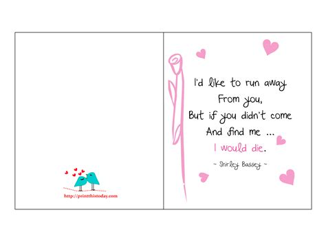printable valentine day cards  love quotes