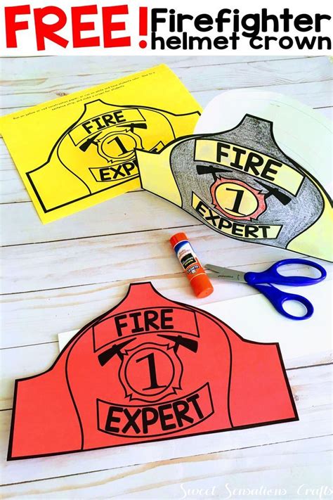 firefighter hat craft template  preschool  kindergarten