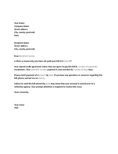sample letter requesting payment plan template