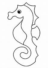 Seahorse Coloring Outline Pages Printable Simple Sea Patterns Color Beach Momjunction Crafts Seahorses Cake Applique sketch template