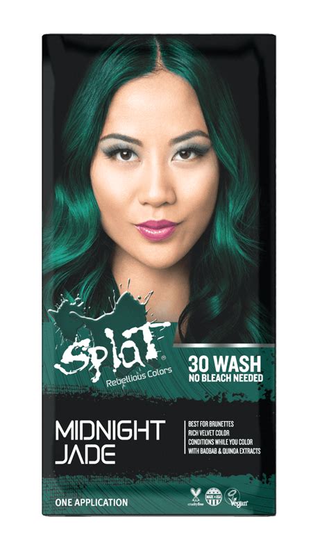 Splat Midnight Jade Hair Color Semi Permanent Bleach Free Green Hair