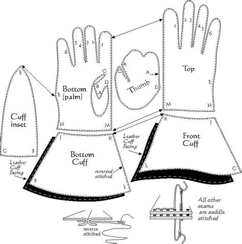 pin  drago  craft leather gloves pattern sewing leather glove pattern