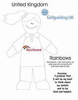 Promise Rainbow Girl Colouring Sheet Guides Guide Activities Sheets Rainbows Girlguiding Guiding Crafts Kingdom United Coloring Pages Thinking Ca sketch template