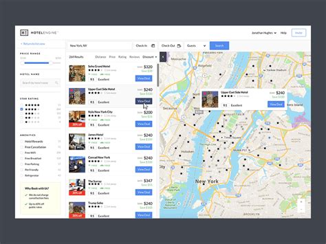 hotel search results map  jonathan hughes  dribbble