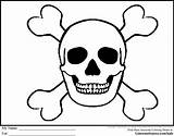 Pirate Skull Coloring Pages Bones Crossbones Flag Kids Skulls Printable Drawings Template Drawing Color Skeleton Print Flags Sheets Templates Halloween sketch template