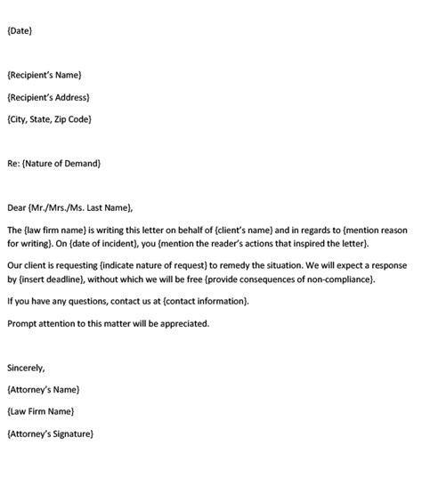 demand letter  attorney sample template
