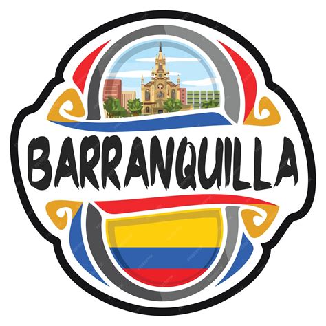 premium vector barranquilla colombia flag travel souvenir sticker