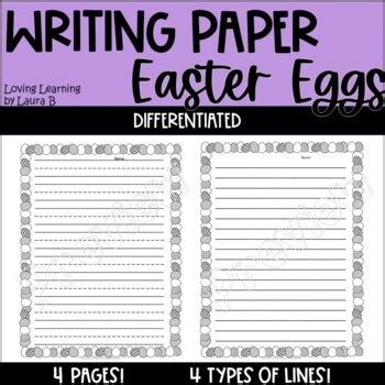 easter writing paper  primary differentiated printable  digital