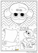 Monkey Pop Card Template Colouring Templates Cards Kiddycharts Birthday Year Chinese Coloring sketch template