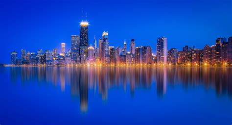 chicago lake michigan skyscraper reflection wallpaper hd city  wallpapers images