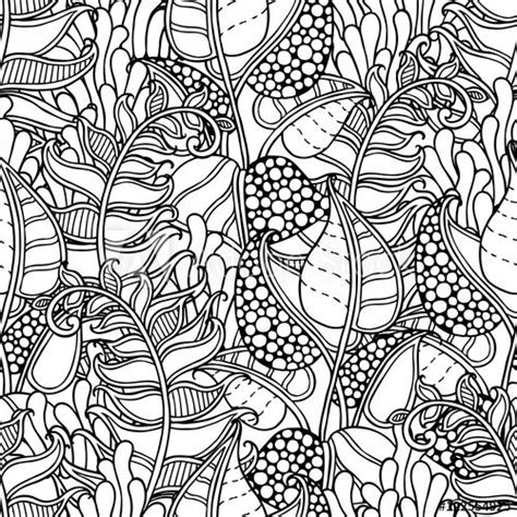 seamless nature pattern  doodle style patterns  nature doodle
