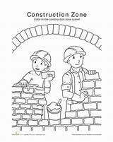 Construction Coloring Pages Workers Worksheets Kids Community Search Print Helpers sketch template