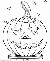 Coloring Scary Pumpkin Pages Halloween Print sketch template