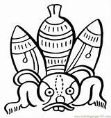 Mayan Mask Template Coloring Pages sketch template