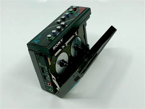 sony walkman wm  black dual cassette player recorder
