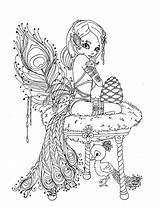 Peacock Pages Coloring Princess Jadedragonne Deviantart Adult Fairy Girl Adults Drawings Drawing Printable Boudoir Visit Digital Print Template sketch template