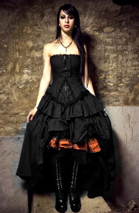 Vintage Vampire Cross Corset Black Gothic Wedding Dresses New Arrival
