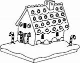 Christmas Food Gingerbread Coloring Pages House sketch template