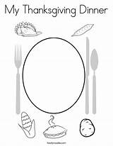Coloring Thanksgiving Dinner Plate Print Pages Color Printable Built California Usa Twistynoodle Getcolorings sketch template
