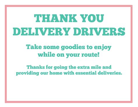 essential delivery drivers  printable nanny  mommy