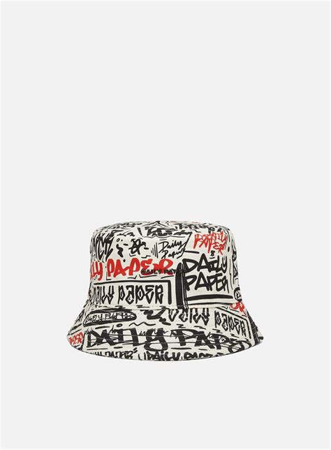 daily paper mubuk bucket hat red black tag graffitishop